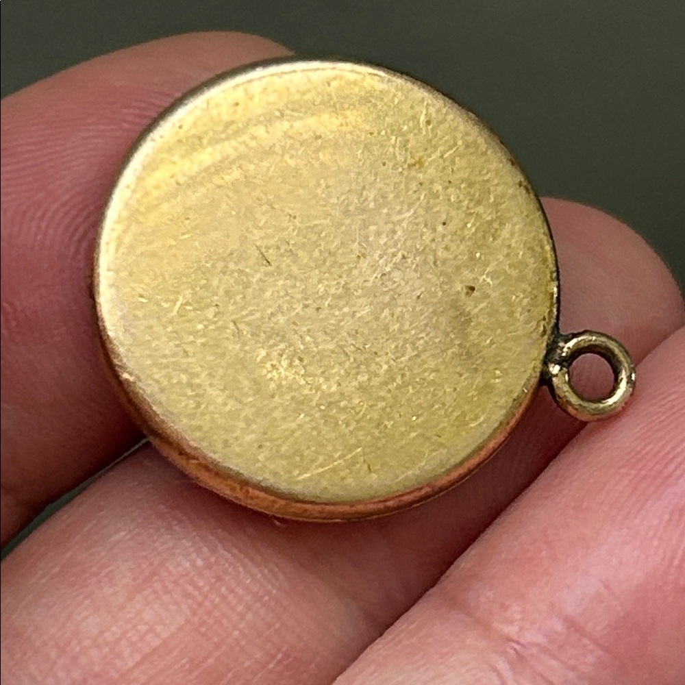 🖤Antique Victorian Crescent Moon Star Paste Yellow Gold Filled Pendant Locket - Picture 4 of 15
